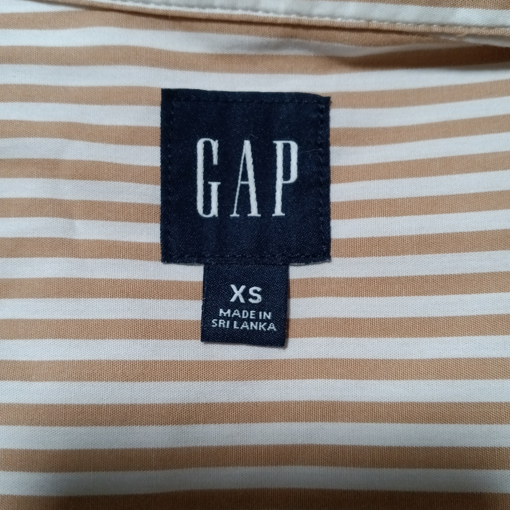 Gap Women's Weekend Tunic Button Down Camel Strip… - image 8